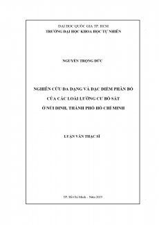 Nghiên cứu Đa dạng và Đặc điểm phân bố của các loài Lưỡng cư bò sát ở núi Dinh, thành phố Hồ Chí Minh