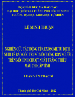 Nghiên cứu tác động của exosome từ dịch nuôi tế bào gốc trung mô cuống rốn người trên mô hình chuột nhắt trắng thiếu máu chi cấp tính