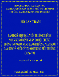 Đánh giá hiệu quả nuôi trưởng thành noãn non ở bệnh nhân có hội chứng buồng trứng đa nang bằng phương pháp nuôi cấy đơn và nuôi cấy nhóm trong môi trường CAPA-IVM