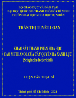 Khảo sát thành phần hóa học cao methanol của cây quyển bá xanh lục (Sellaginella doederleinii)