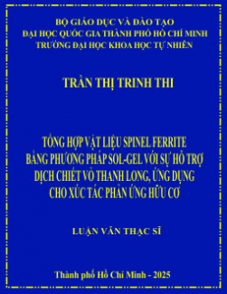 Tổng hợp vật liệu spinel ferrite bằng phương pháp sol-gel với sự hỗ trợ dịch chiết vỏ thanh long, ứng dụng cho xúc tác phản ứng hữu cơ