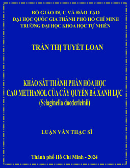 Khảo sát thành phần hóa học cao methanol của cây quyển bá xanh lục (Sellaginella doederleinii)