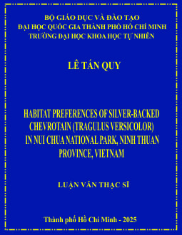 Habitat preferences of Silver-backed Chevrotain (Tragulus versicolor) in Nui Chua National Park, Ninh Thuan Province, Vietnam