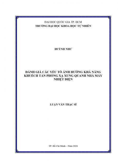 Đánh giá các yếu tố ảnh hưởng khả năng khuếch tán phóng xạ xung quanh nhà máy nhiệt điện